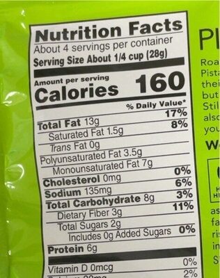 Pistachios - Roasted and Salted (no Shells)